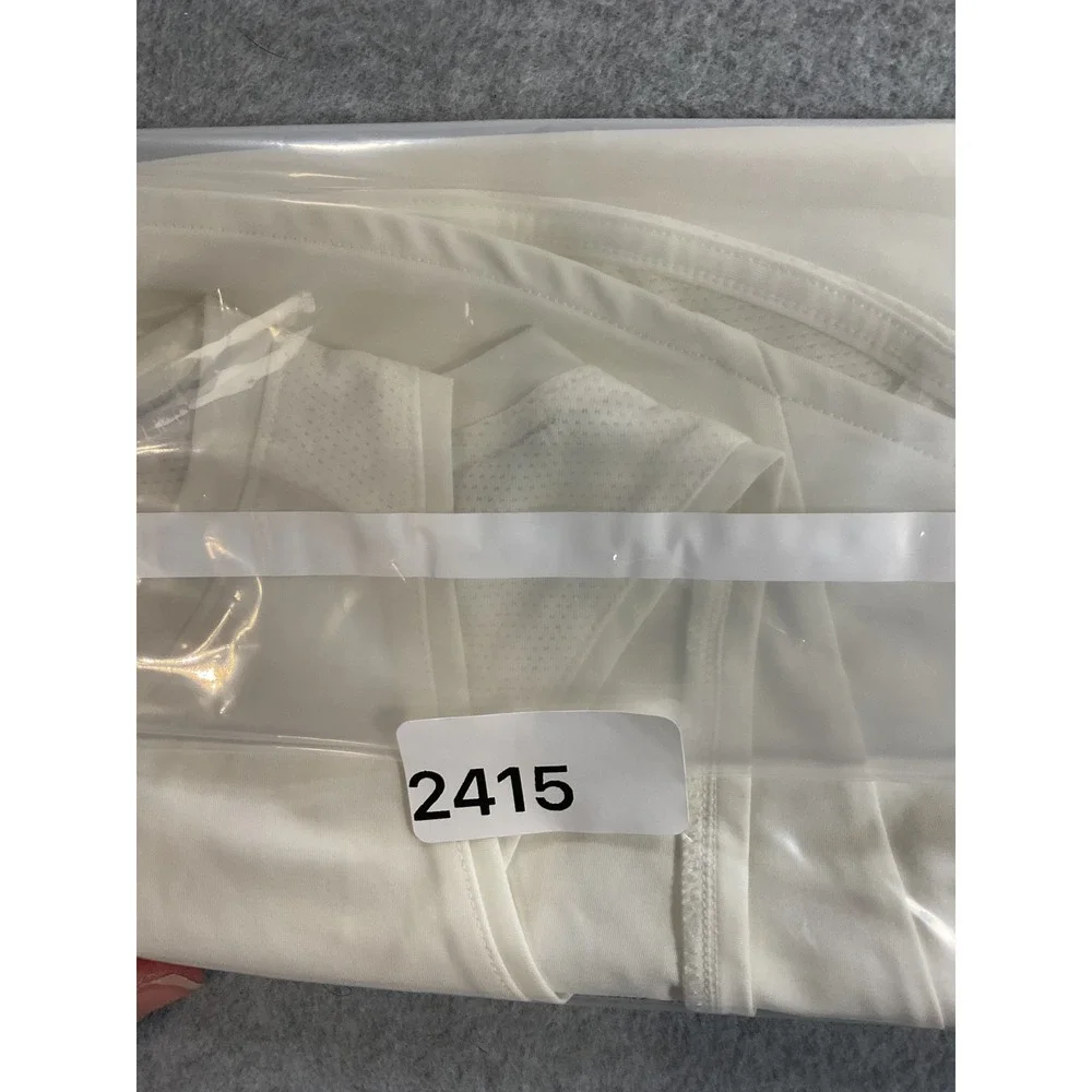 Nike Women Dri-FIT Running Tank Top White Mesh Racerback Reflective Small 2415